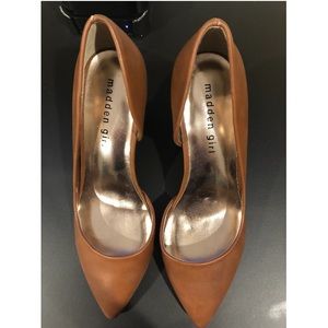Madden Girl Pointy Toe Cognac Heels